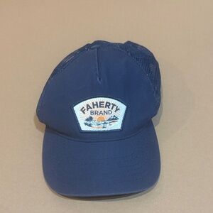 Faherty Brand 5-panel trucker hat in blue
